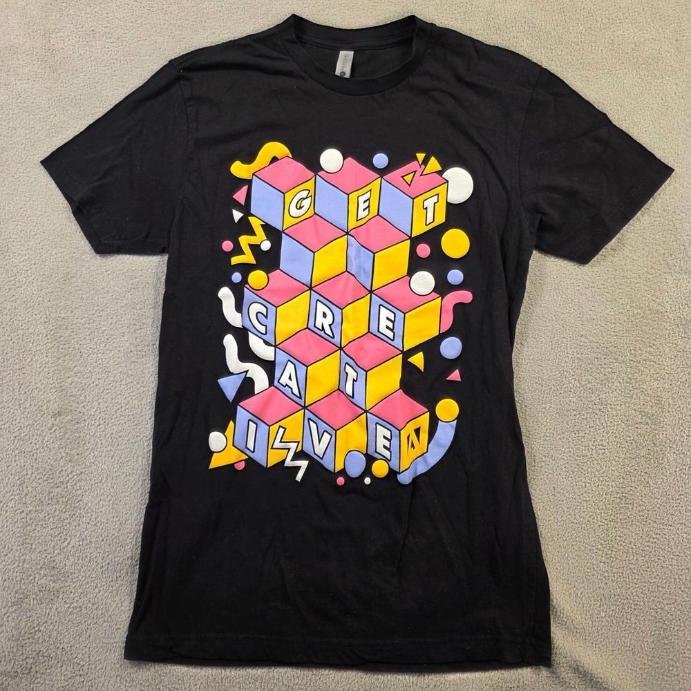 Next Level T-Shirt Mens Small Black Get Creative Graphic Streetwear Skater Tee